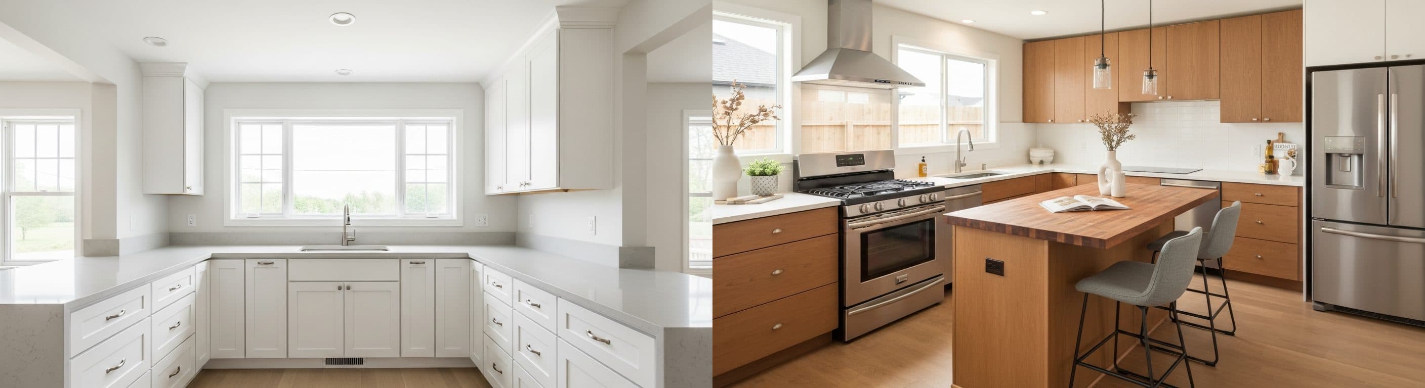 Kitchen: before vs after virtual staging