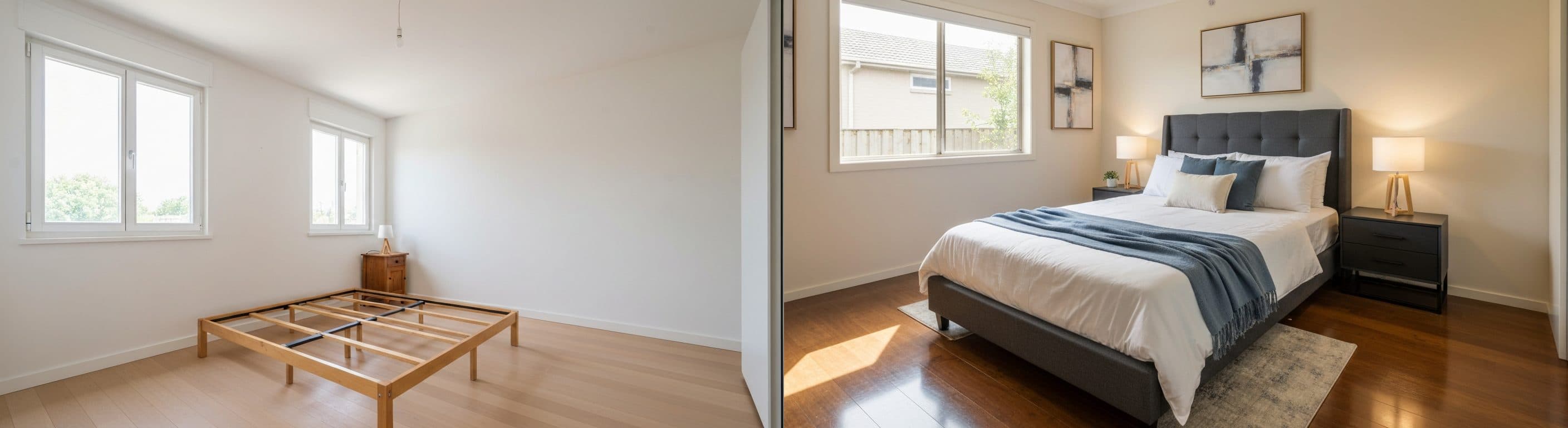 Camera da letto: prima vs dopo l'home staging virtuale