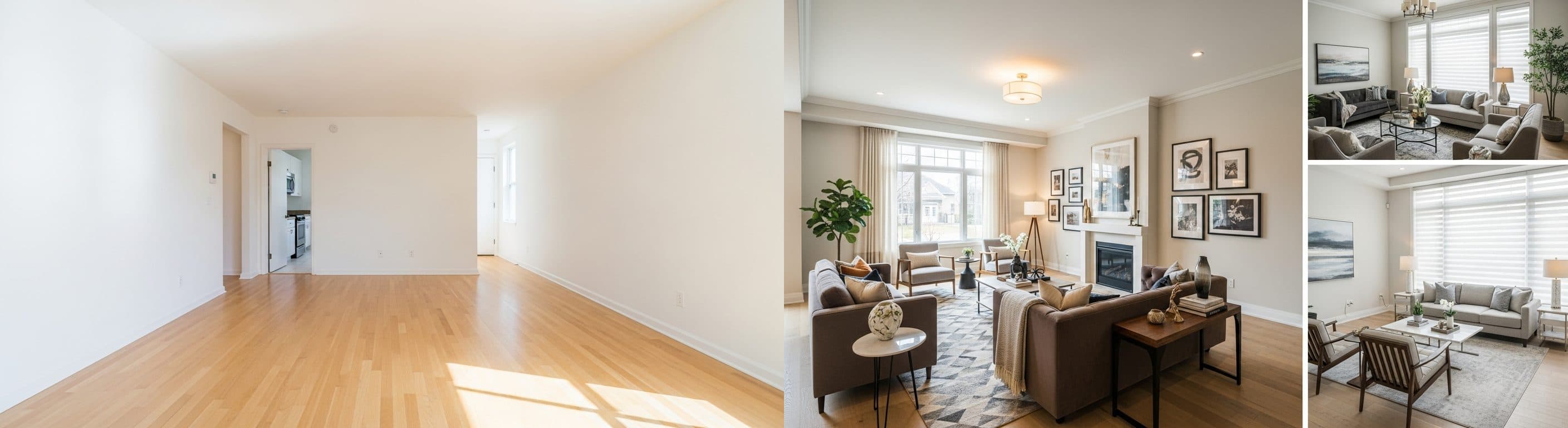 Salon : avant vs après le staging virtuel