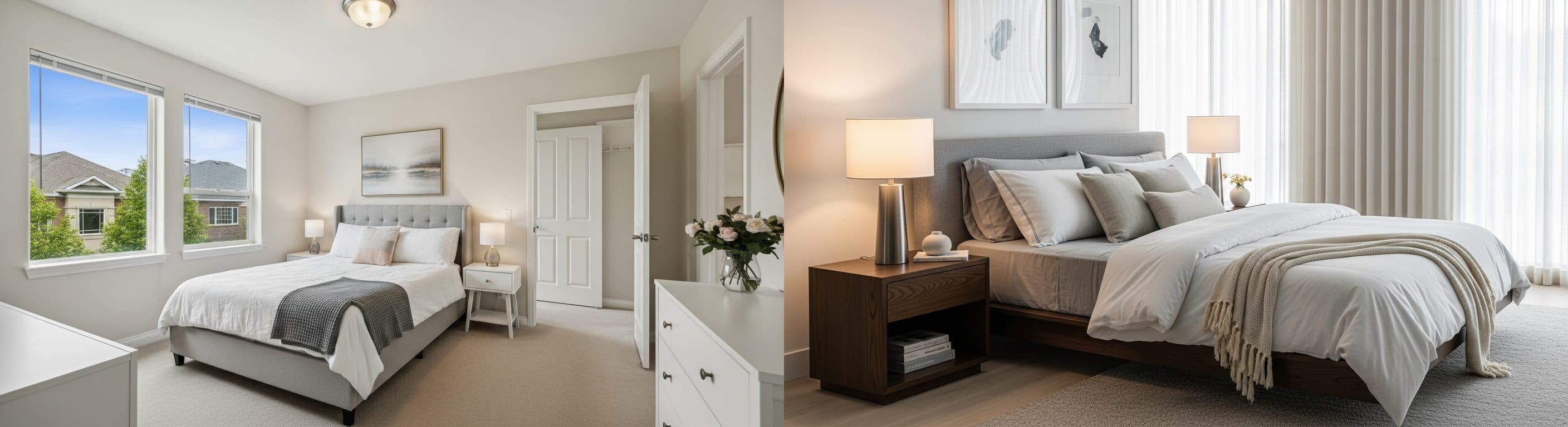 Camera da letto: prima vs dopo lo staging virtuale