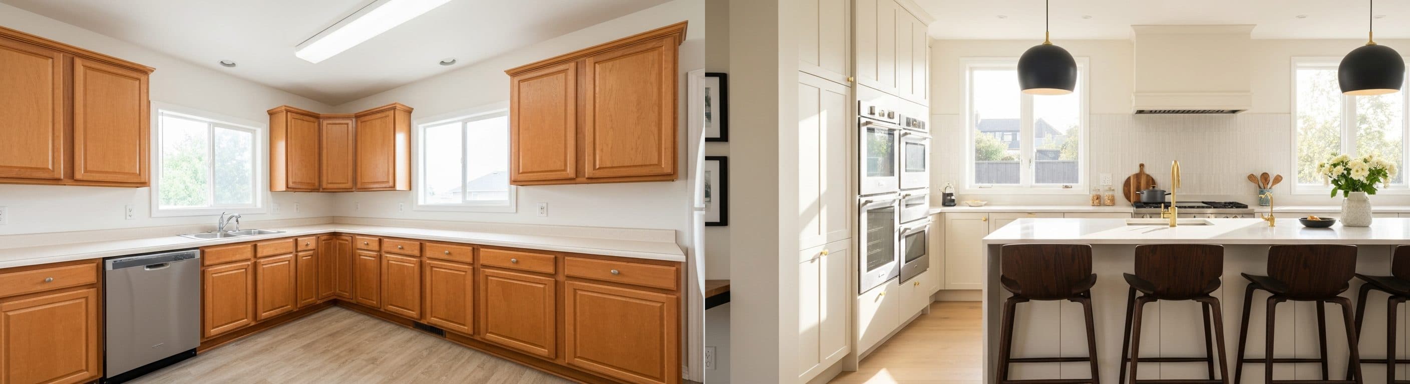 Cucina: prima vs dopo lo staging virtuale