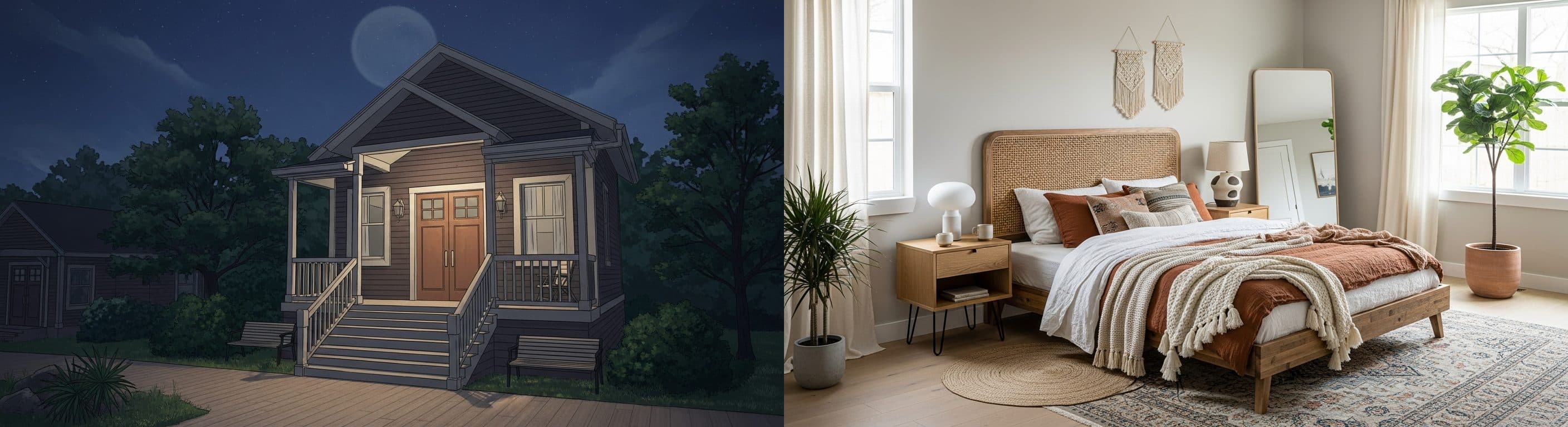 Dhomë Gjumi: para vs pas virtual staging