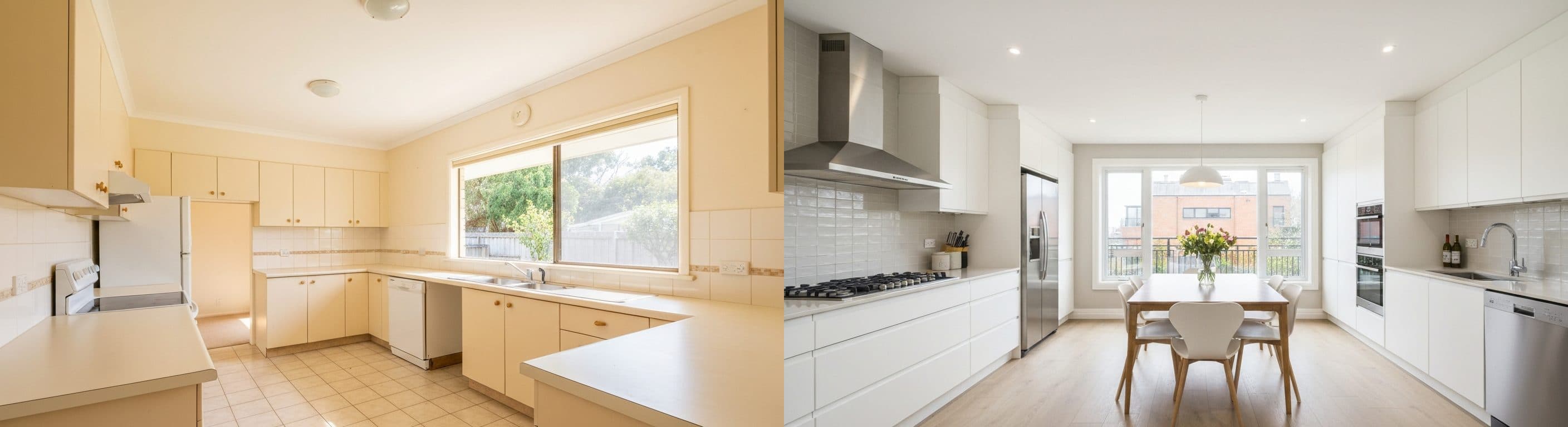 Kuzhinë: para vs pas virtual staging