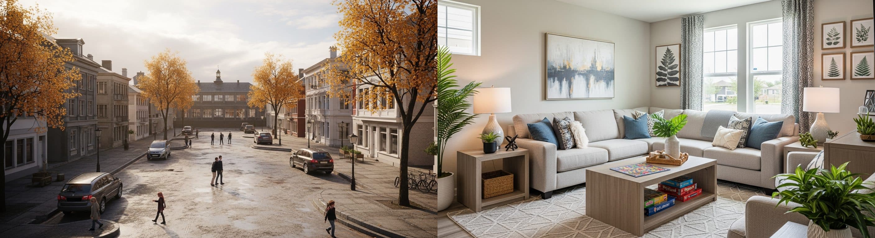 Soggiorno: prima vs dopo il virtual staging