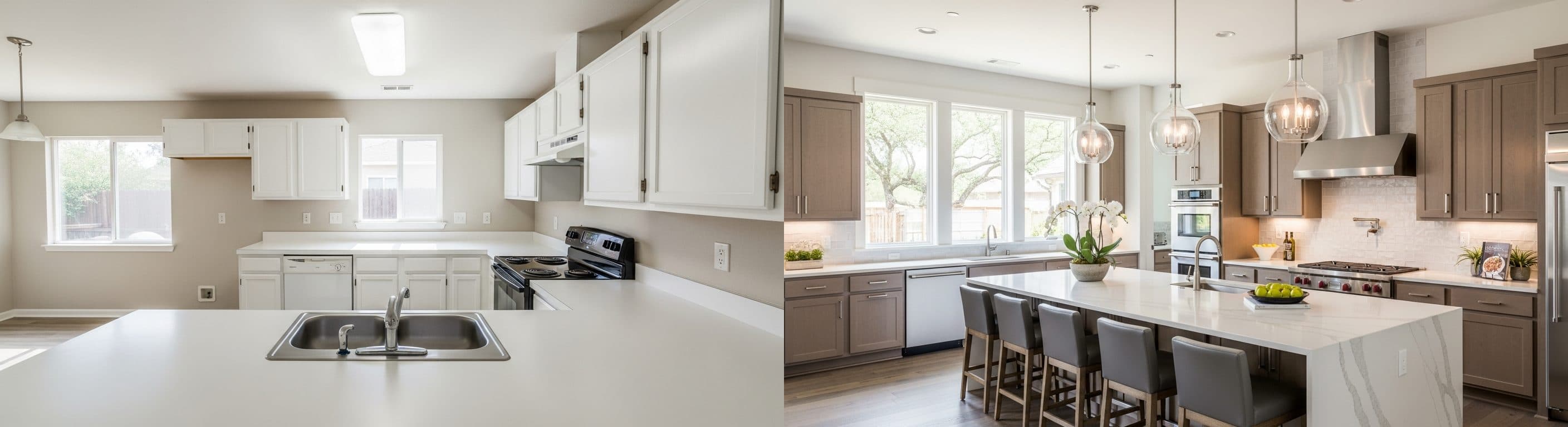 Cucina: prima vs dopo il virtual staging