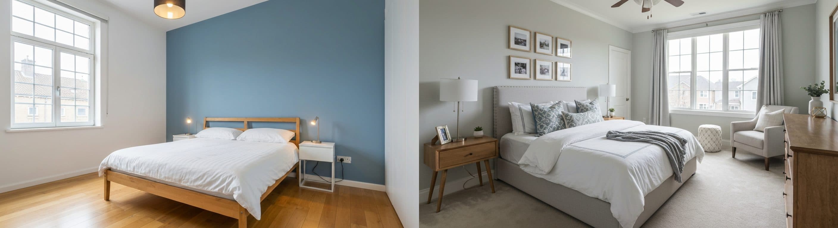 Camera da letto: prima vs dopo l'allestimento virtuale