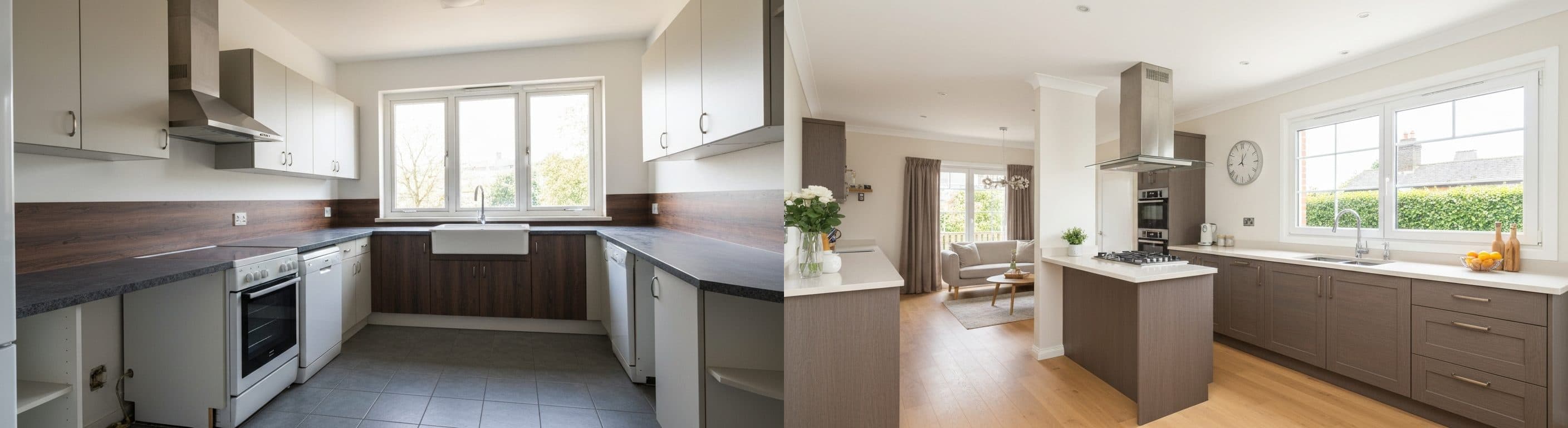 Kitchen: before vs after virtual staging