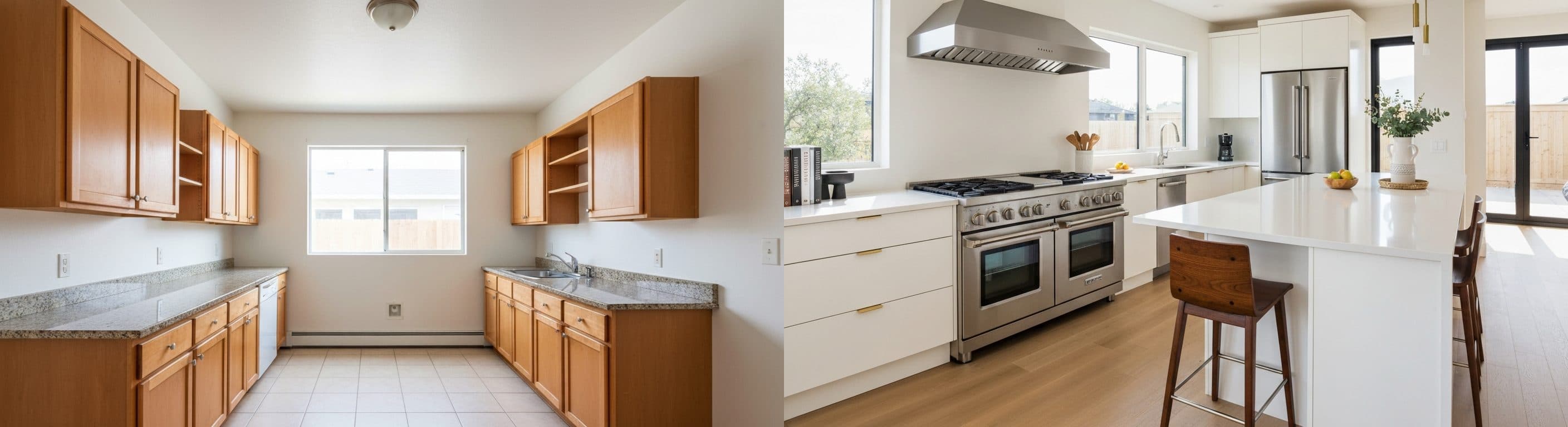 kitchen: before vs after virtual staging
