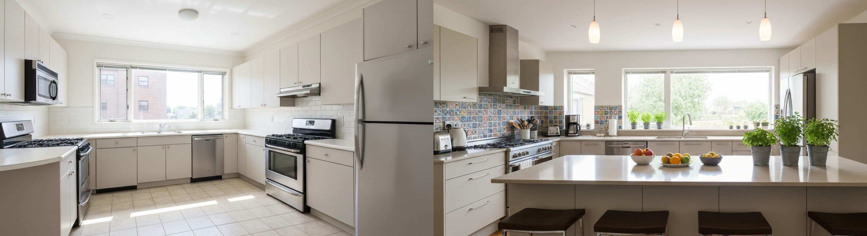 Cucina: prima vs dopo il virtual staging