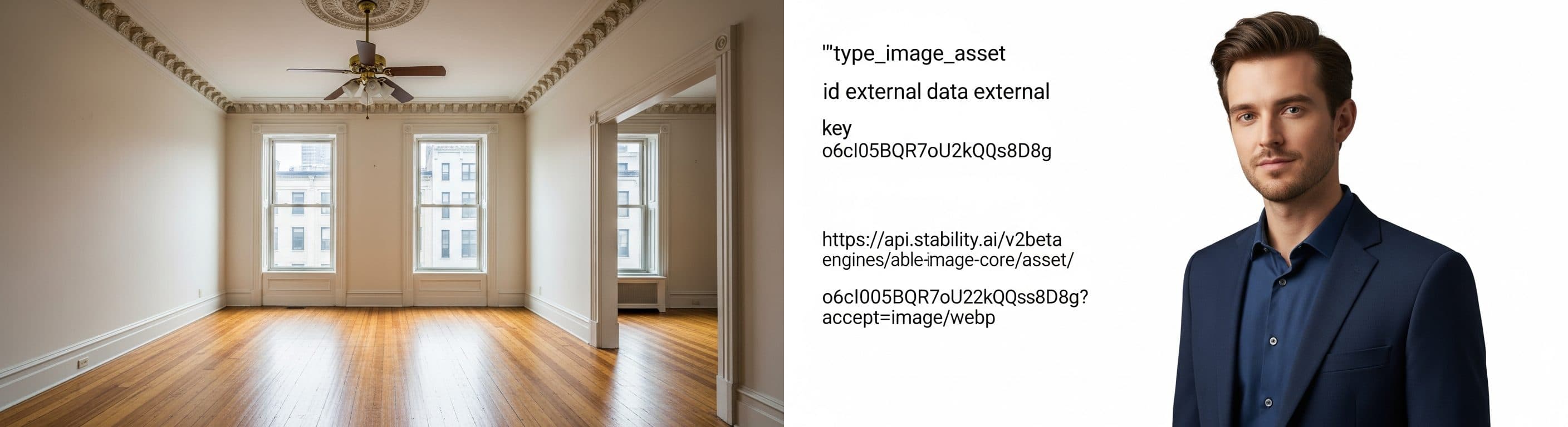 Living Room: before vs after virtual staging