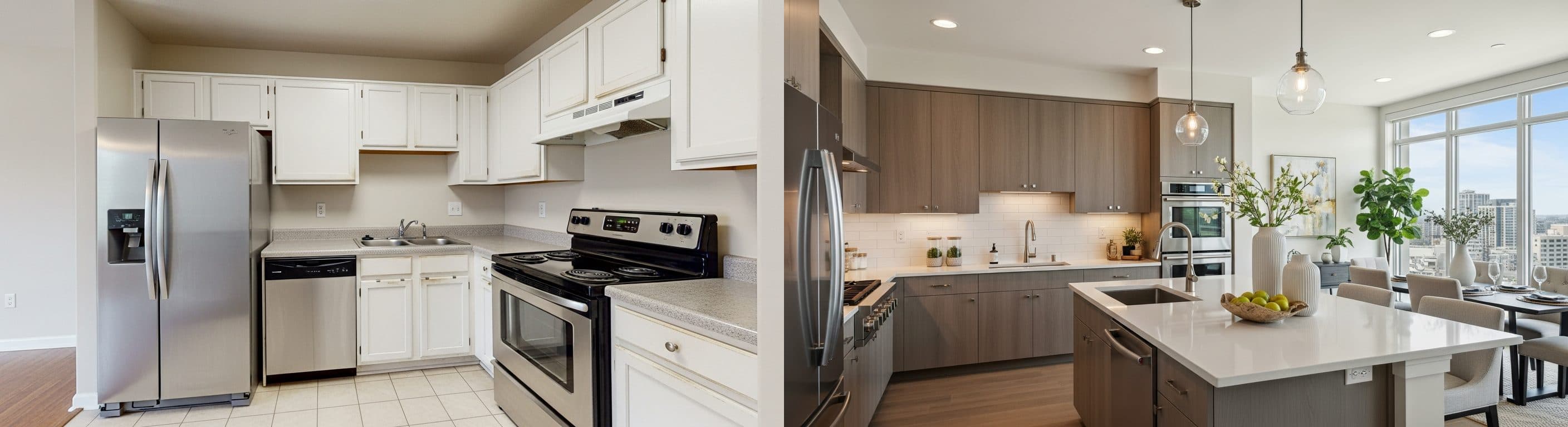 Cucina: prima vs dopo il virtual staging