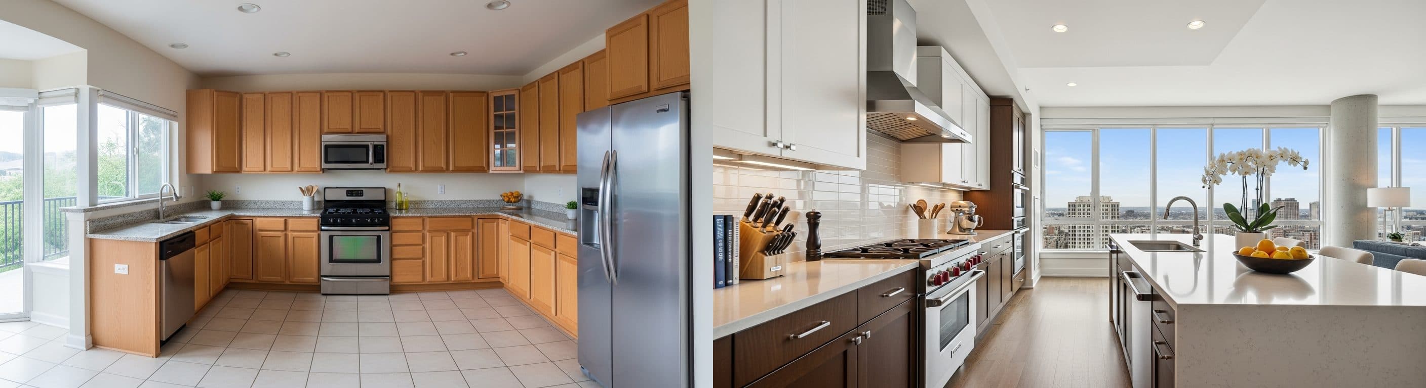 Cucina: prima vs dopo il virtual staging