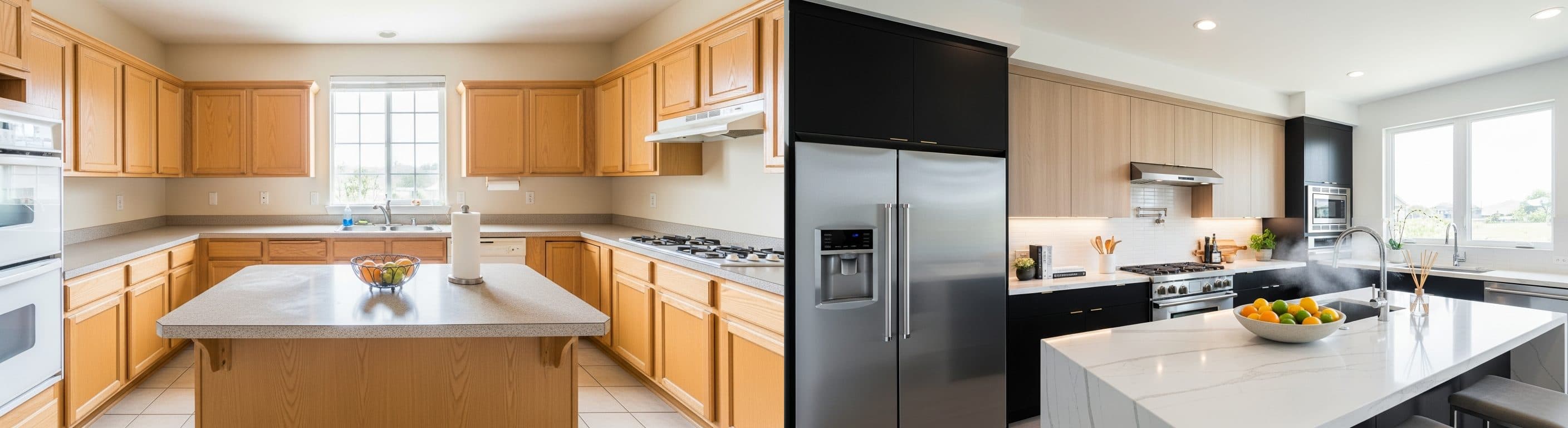 Kitchen: before vs after virtual staging
