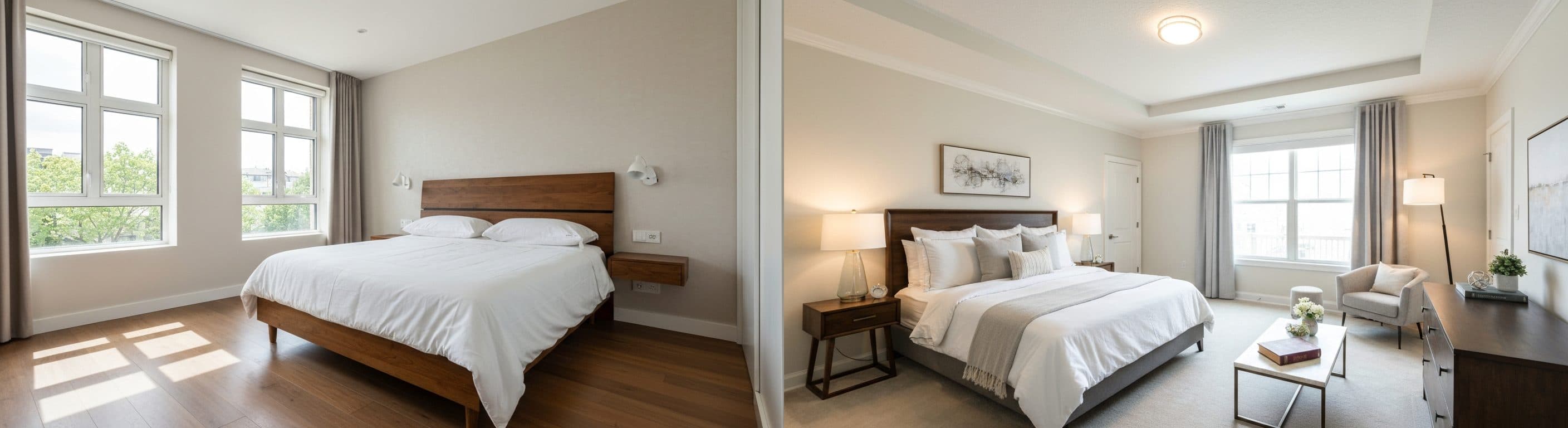 Camera da letto: prima vs dopo il virtual staging