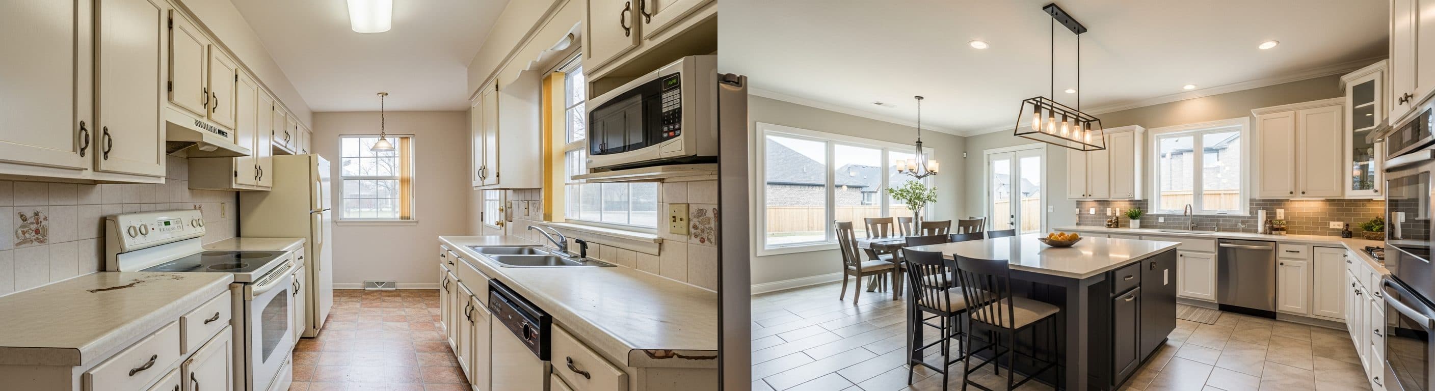Kuzhinë e Vjetëruar: para vs pas virtual staging