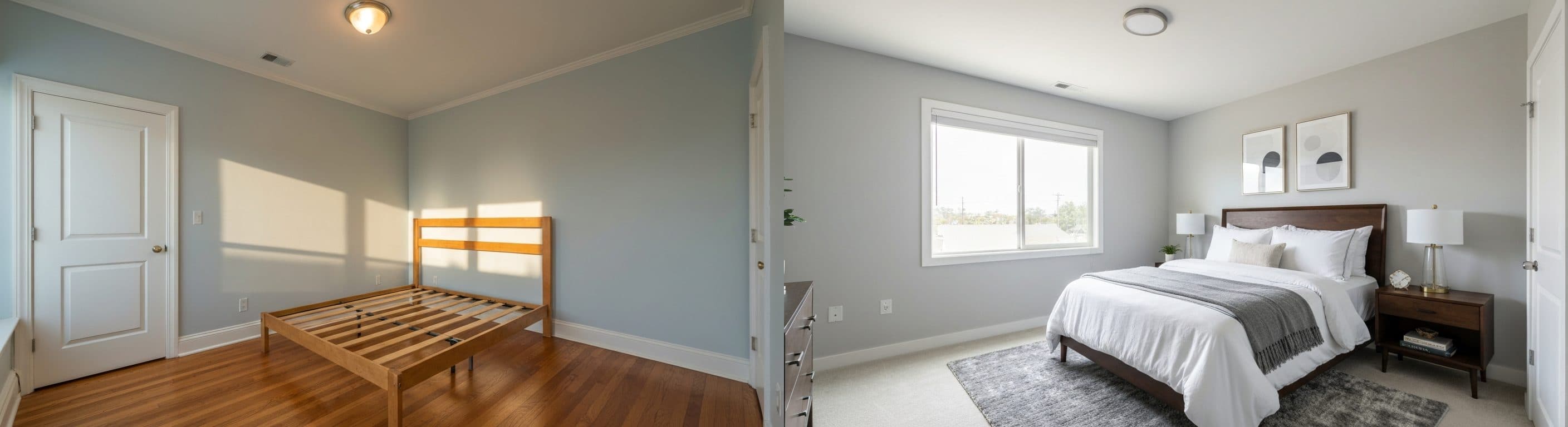 Camera da letto: prima vs dopo il virtual staging