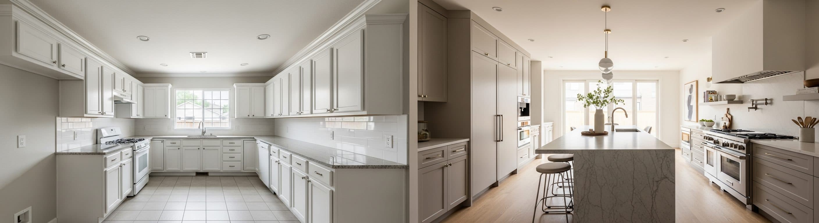Kitchen: before vs after virtual staging
