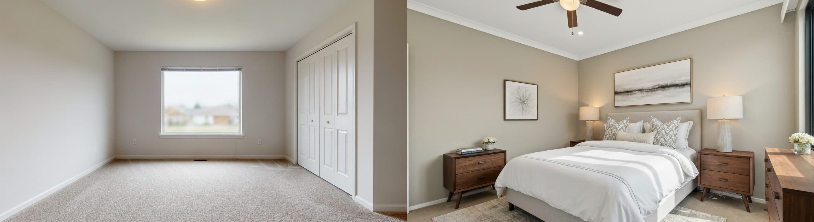 Chambre : avant vs après home staging virtuel