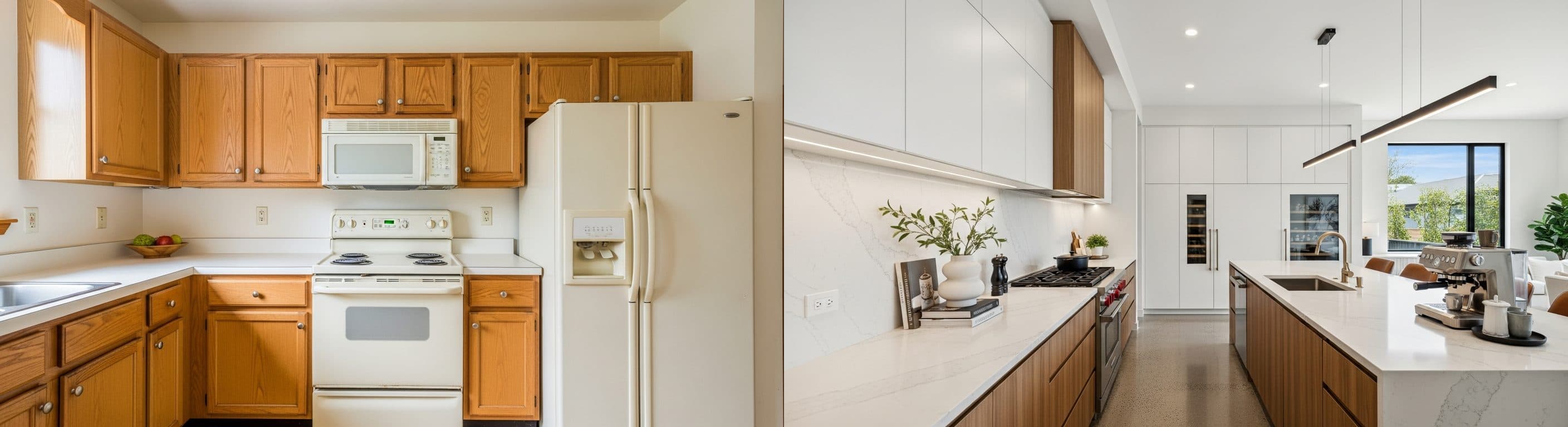 Køkken: før vs efter virtuel staging