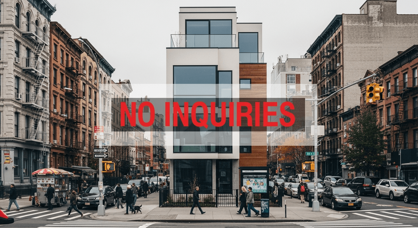 Moderný dom na top mieste so znakom 'žiadne dopyty'