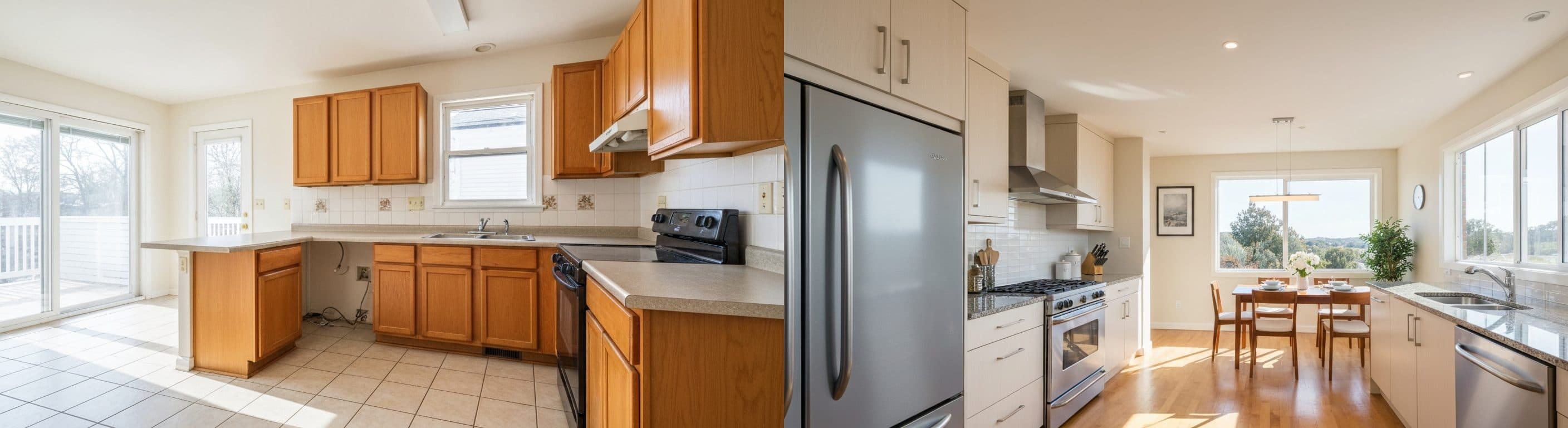 kitchen: before vs after virtual staging