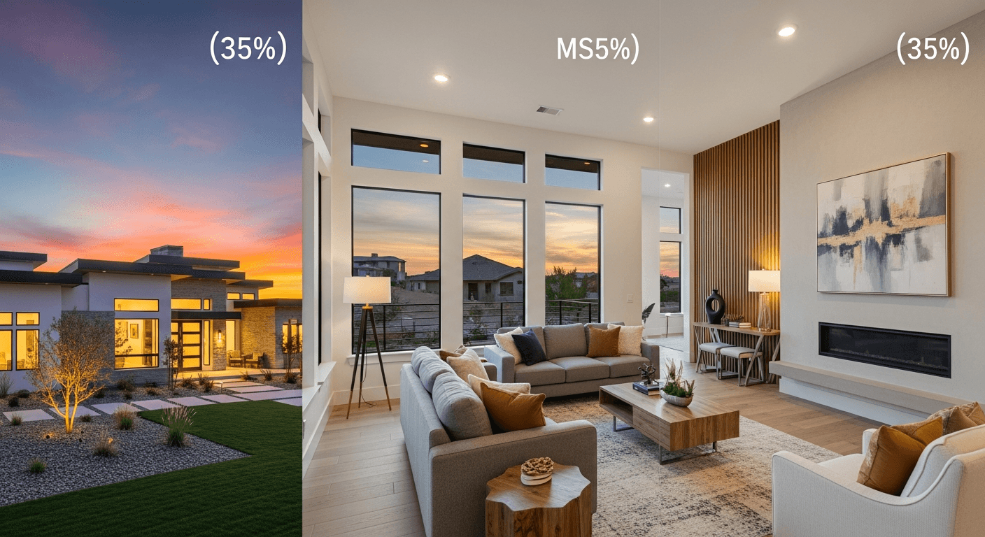 Prekrasno sekvencirana galerija fotografija oglasa nekretnina koja počinje vanjskim snimkom