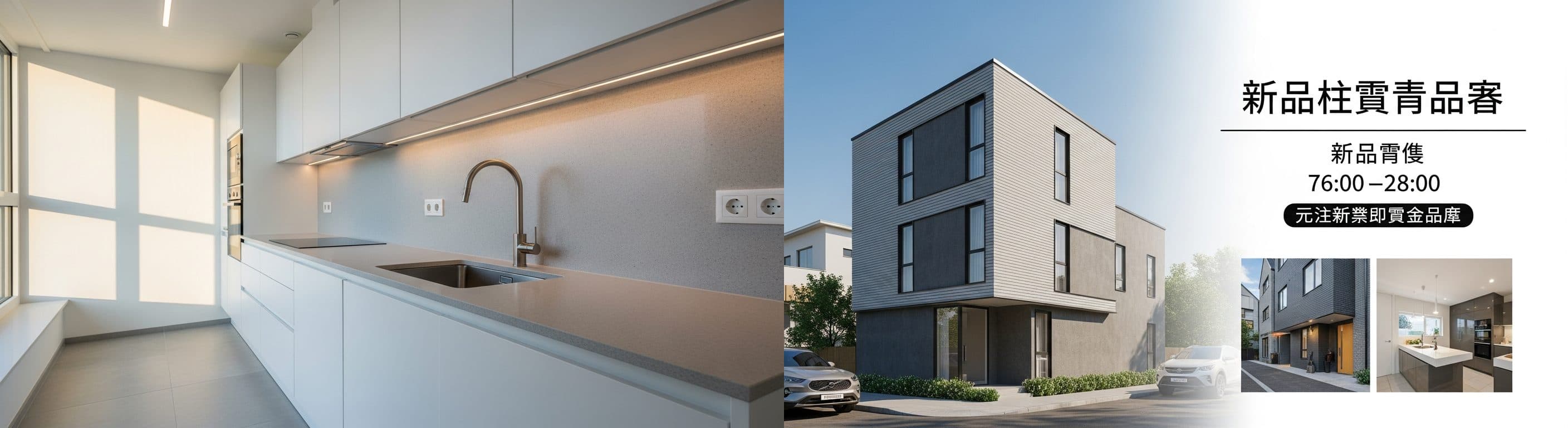 Küche: Vorher vs. Nachher virtuelles Staging