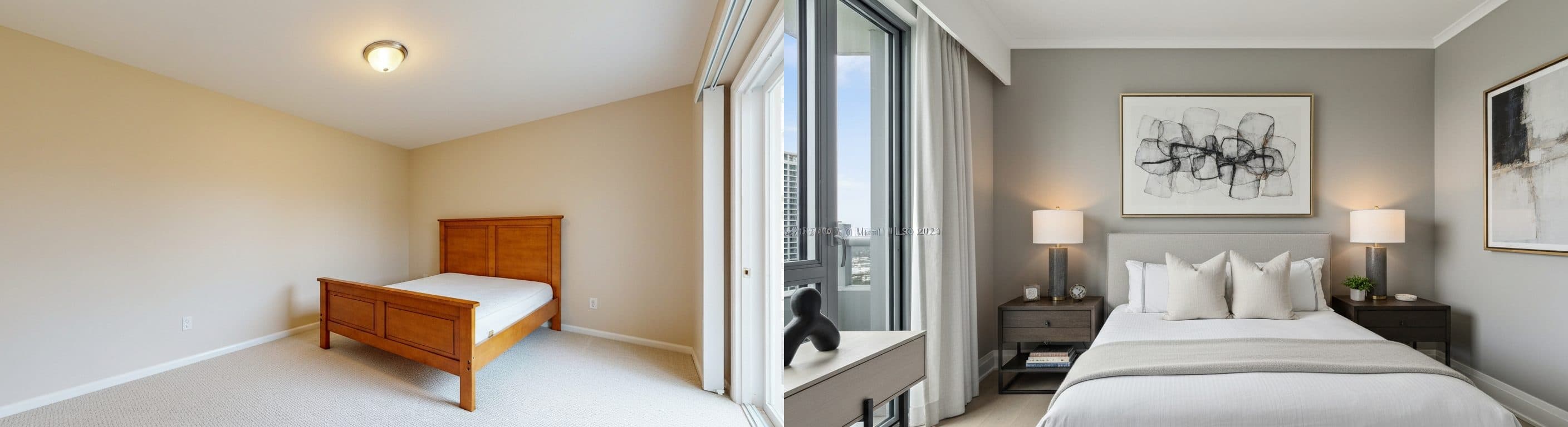 dhomë gjumi: para vs pas arredimit virtual