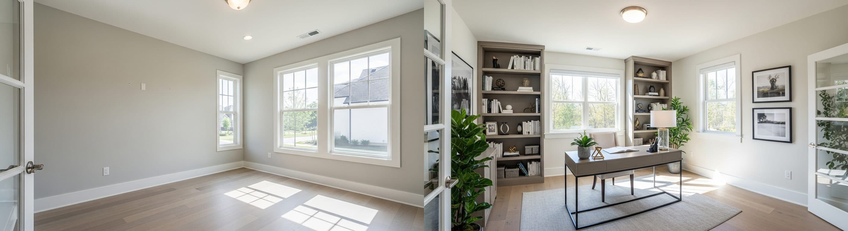 Домашний офис: до и после виртуального стейджинга