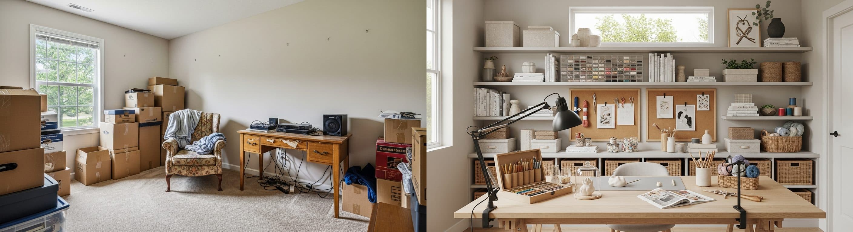 Комната для хобби: до и после виртуального стейджинга