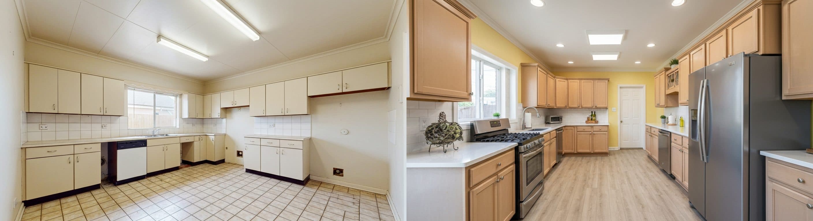 Kök: före vs efter virtuell staging