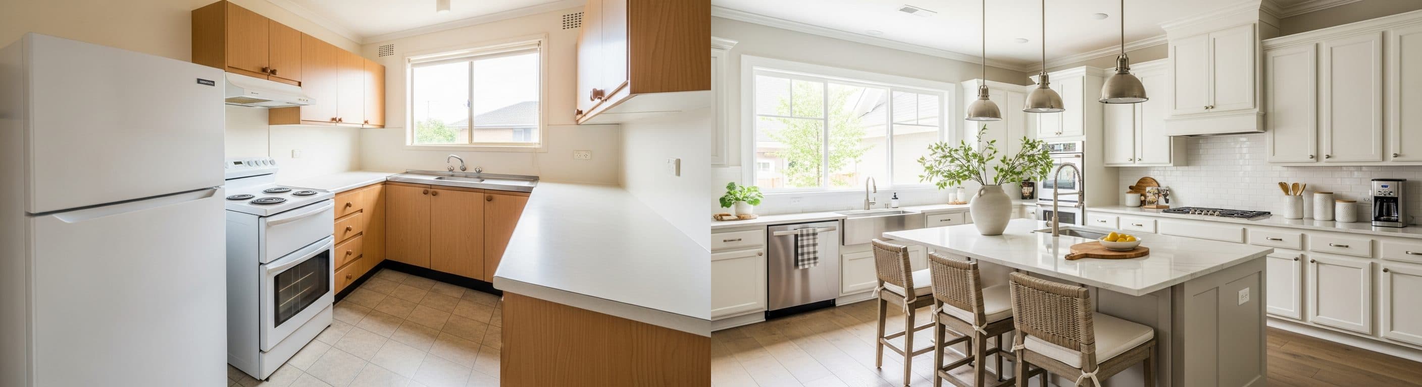 Kuchyňa rodinného domu: pred vs po virtuálnom stagingu