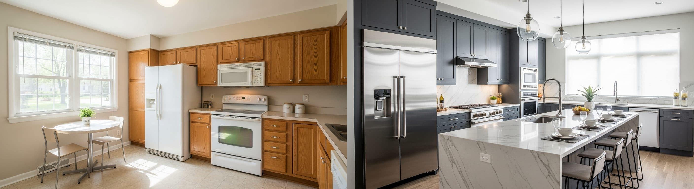 Keuken: voor vs na virtuele staging