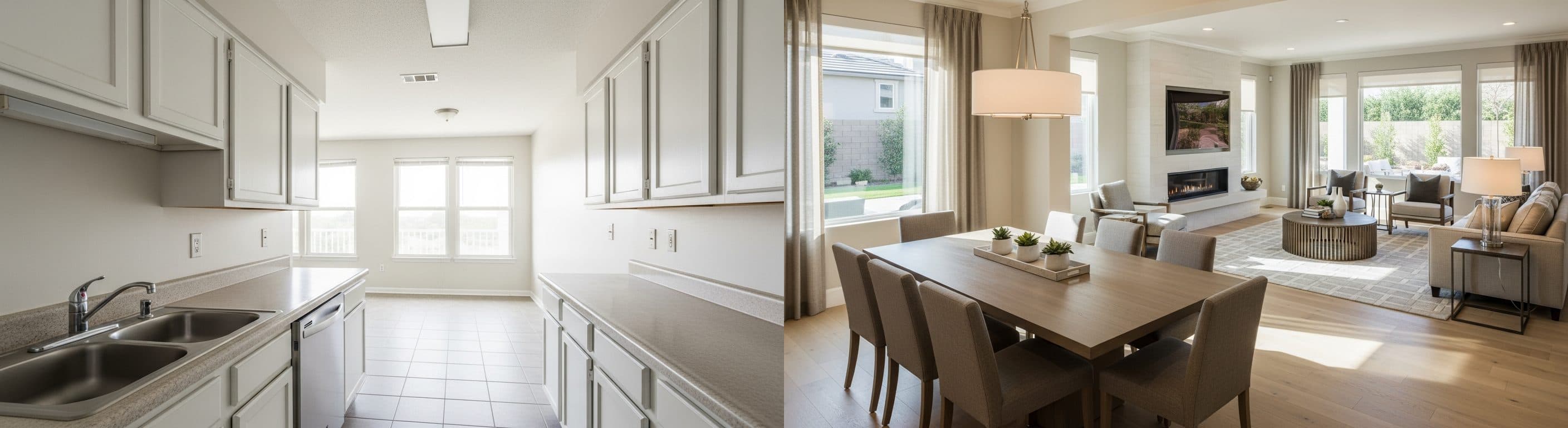 Kök: före vs efter virtuell styling