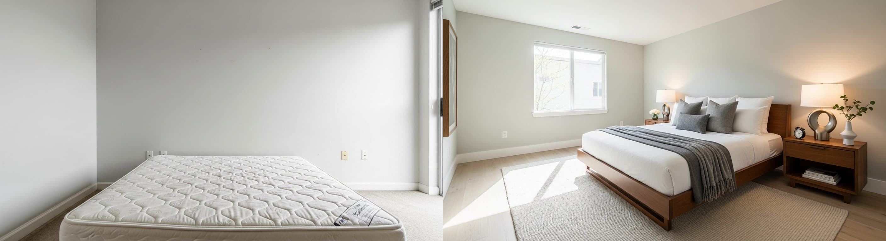 Ložnice: před vs. po virtuálním stagingu