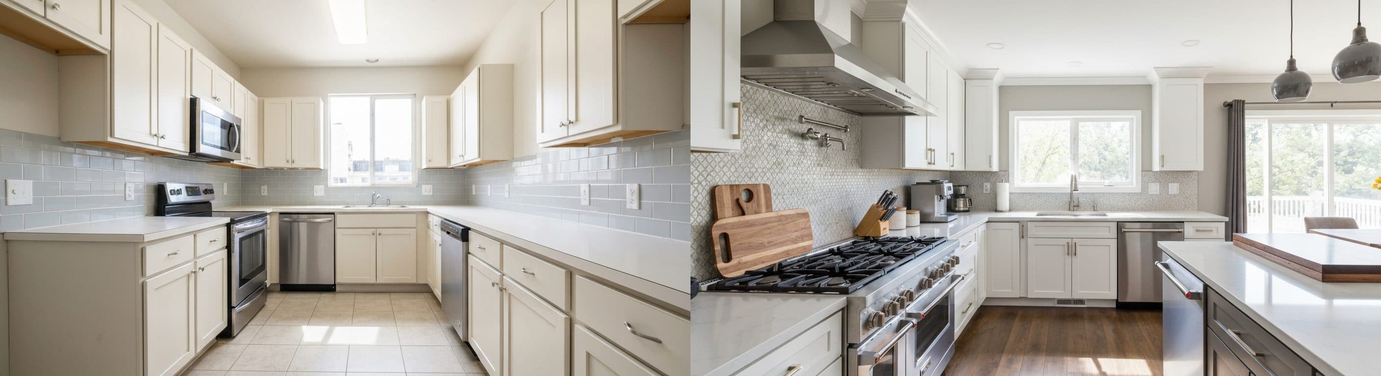 Kuchyně: před vs. po virtuálním stagingu