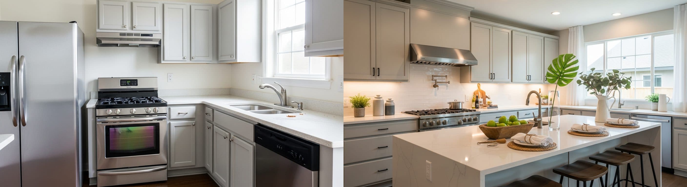 المطبخ: قبل وبعد التنسيق الافتراضي