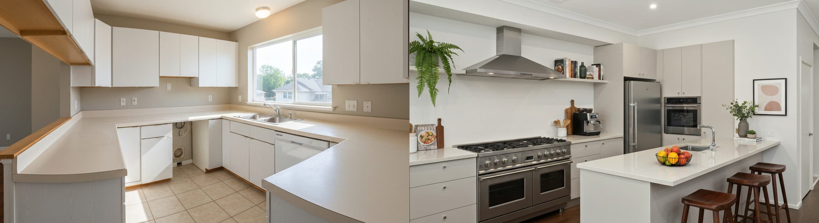 المطبخ: قبل وبعد التنسيق الافتراضي