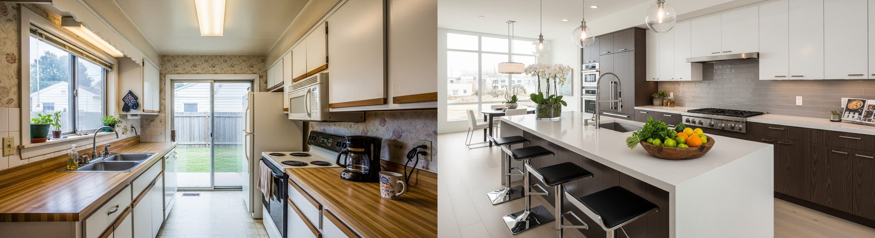 Kök: före vs efter virtuell styling