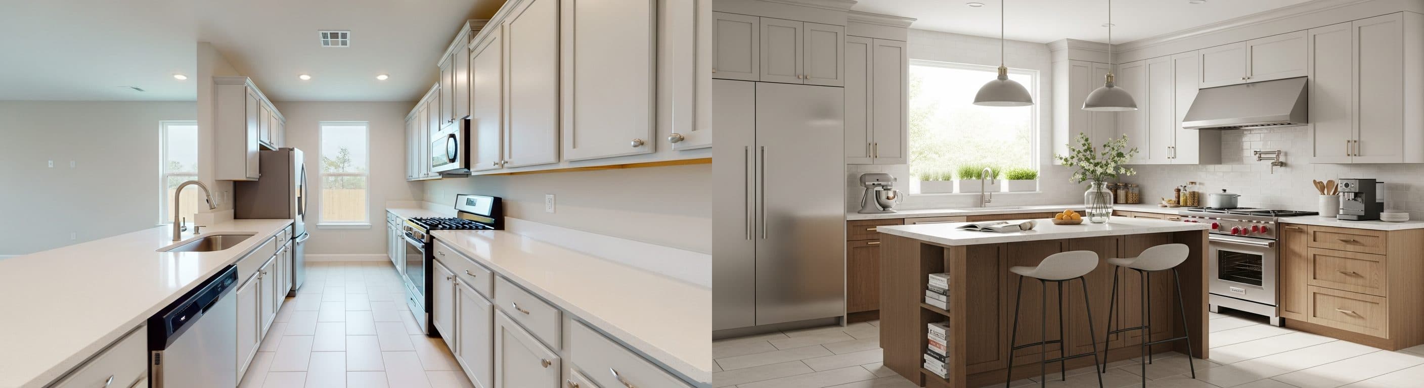 المطبخ: قبل وبعد التأثيث الافتراضي