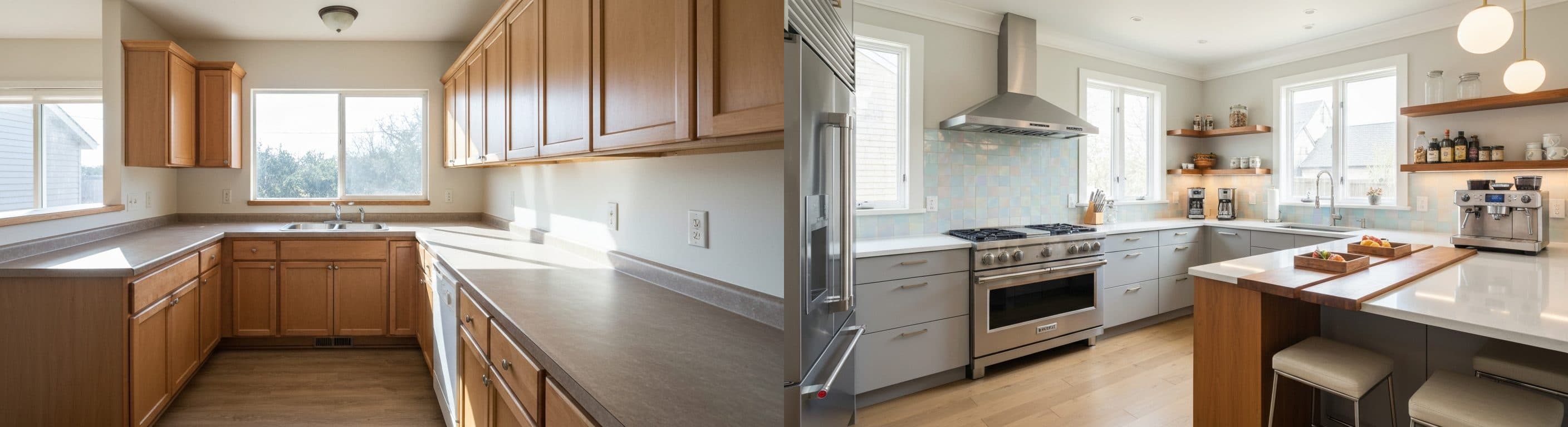 المطبخ: قبل وبعد التأثيث الافتراضي