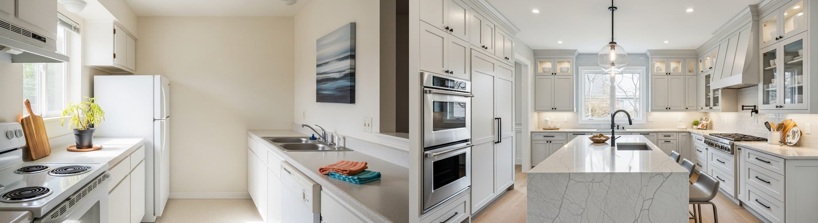 المطبخ: قبل وبعد التنسيق الافتراضي